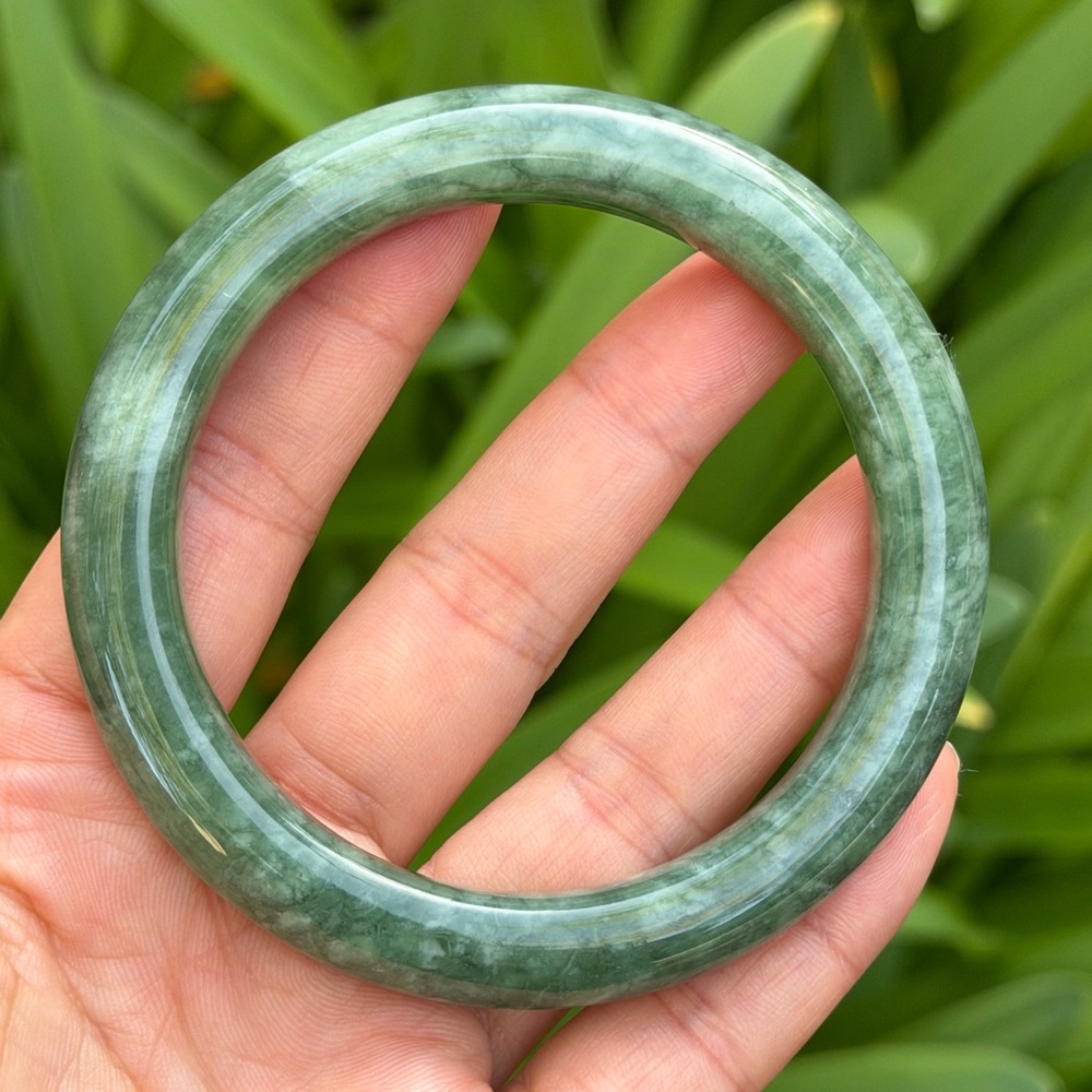 63mm inner diameter green xiuyu jade bangle 0733 - Picture 2 of 9